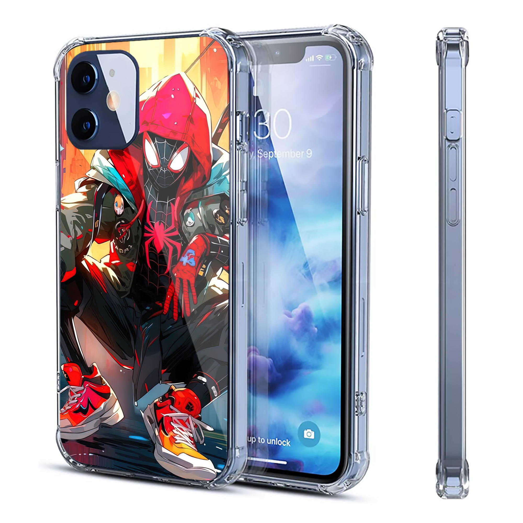 （画像用） Spider Man スパイダーマン 【iPhone 12シリーズ対応】透明スマホケース（クリアソフトケース）